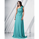 A-line One Shoulder Floor-length Chiffon Evening Dress