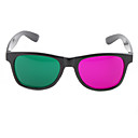 re-utilizable de plástico marco de resina de lentes gafas 3D (rojo y verde)