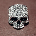 cranio anello cappello a cilindro - strass in lega