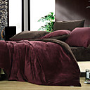 Reactive Print Solid Burgundy 3-piece Full / Queen / King Duvet Cover Set