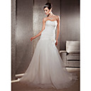 Trumpet/Mermaid Sweetheart Chapel Train Organza Floral Wedding Dress