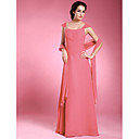 A-line Floor-length Chiffon Satin Mother of the Bride Dress With A Wrap