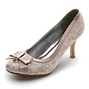 Lace/ Satin Upper Stiletto Heel Closed Toe With Lace Wedding Bridal Shoes