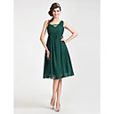 A-line Straps Knee-length Chiffon Tulle Bridesmaid Dress