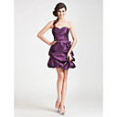 A-line Sweetheart Short/Mini Taffeta Satin Bridesmaid Dress