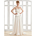 Sheath/Column Sweetheart Sweep/Brush Train Elastic Silk-like Satin Wedding Dress