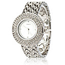 Rhinestone Studded Japanese Quartz Round Face Women's Watch