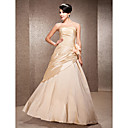 A-line Strapless Floor-length Taffeta Wedding Dress