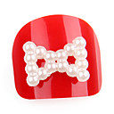 20st witte parel bowknot nagel decoratie mooie outlooking nail art decoraties 11mm