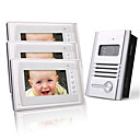 Three 7 Inch Color TFT LCD Video Door Phone Intercom System (1 Alloy Camera)