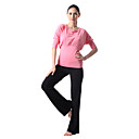 Yoga&Aerobics Woman Yoga Suit (Pink Tops+Black Pants)