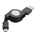 udtrækkeligt USB til micro USB-kabel (sort)