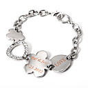personalisierte silberne Kette Armband mit Blume Charme