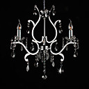 krystall lysekrone med 3 lamper i metall enkel design