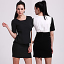 TS Black And White Fake Two-piece Dress