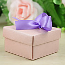 Pink Rose Embossed Favor Box With Ribbon Bow (Set of 12)