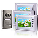 três de 7 polegadas TFT LCD sistema de interfone com câmera liga à prova de intempéries