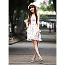 Cute Cotton Sheath/Column Halter Sundress