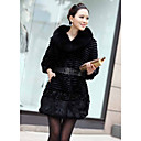 Half Sleeve Rabbit Fur Party Coat With Shawl Collar And Flower(s) (More Colors)