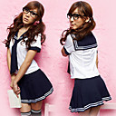 School Girl Black Polyester Sailor Suit with Caravat (3 Pieces)