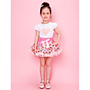 saia da menina rosa às bolinhas