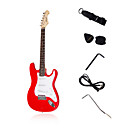 Strat Custom Electric Guitar with Accessories in Red/Black Color