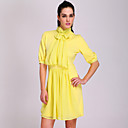 TS Chiffon Two-tone Short Sleeve Dress (More Colors)