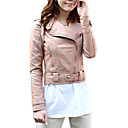 Turndown Collar Long Sleeve Party/ Office/ Casual PU Jacket With Pockets (More Colors)