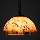 floral - pássaro modelado luz pingente de vidro com uma luz