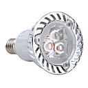 e14 3x1w 3 led 270lm lámpara de luz blanca cálida 85-265v