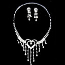 Beautiful Rhinestone Double Heart Ladies' Jewelry Set (45 cm)