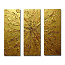 Hand-painted Abstract Oil Painting with Stretched Frame - Set of 3