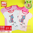 Cute Dog Print Girl's Cotton Shirt