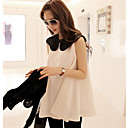 Color Block Chiffon Baby Doll Blouse Shirt