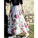 estampado floral larga falda de lino