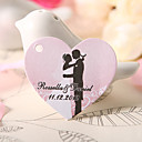  Personalized Heart Shaped Favor Tag - Bride & Groom Wedding (Set of 60)