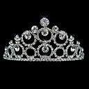liga de prata de strass e pérola projeto redondo nupcial tiara