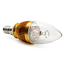 E14 3x1W 270LM 3000K Warm White Light Gold Cover LED Candle Bulb (85-265V)