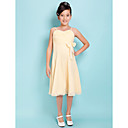 A-line Spaghetti Straps Knee-length Chiffon Junior Bridesmaid Dress