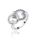 autriche cristal bague en platine plaqué alliage - coeurs embrassant (plus de couleurs)