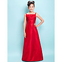 Sheath/Column Straps Floor-length Taffeta Junior Bridesmaid Dress