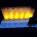 12 pc Warm Yellow  LED Rechargeable Flameless Tea Light Candles