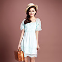 Puff Sleeve Embroidered Baby Doll Dress