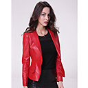 Long Sleeve Turndown Collar Party/ Career Lambskin Leather Jacket With Buttons  (More Colors)