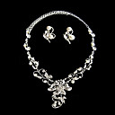 Timeless Ladies Pearl Necklace and Earrings Jewelry Set (50 cm)