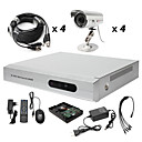 Anko - 4-Kanal-h. 264 CCTV DVR-Kit (500g Festplatte + 4 wasserdichte Outdoor-Farbkameras)