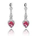 Cherish Love Austrian Crystal In Real Platinum Plated Ladies' Earrings (More Colors)