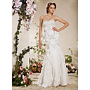 Trumpet/Mermaid Strapless Floor-length Satin Weeding Dress