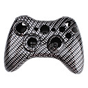 Replacement Carbon Fibre Style Housing Case for Xbox 360 Wireless Controller (Black)