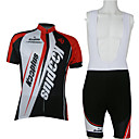 kooplus-Herren-bib Kurzarm Fahrradtrikot Anzüge (rot und weiß)